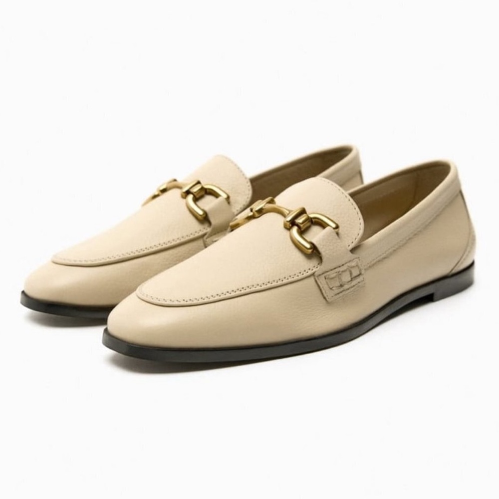 Zara Buckled Soft Leather Loafers